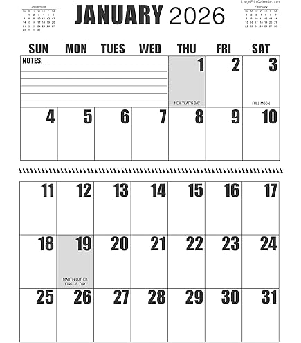 Amazon | 壁掛けカレンダー2025-2026、Nekmitカレンダー2025