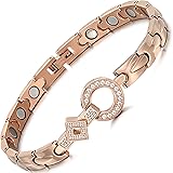 Rainso Womens Titanium Steel Health Magnetic Therapy Bracelets Pain Relief for Arthritis Adjustable