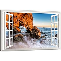 Amazon.co.jp: 窓枠風アートパネル 海 壁掛けポスター 水中風景