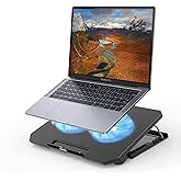 ノートパソコン冷却パッド 冷却台 2つ 冷却ファン 搭載 4段階高度調整可 ノートPCクーラー LEDライト スピードスクロールスイッチ付き大風量 低騒音 ２つUSBポート付 メタルメッシュデザイン 9-15.6インチまでのノート For PC/Ma