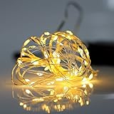 イルミネーション LED ライト ワイヤーライト 電飾 電池 式 クリスマス ツリー 飾り MANATSULIFE(2M(20LED), ウォームホワイト)