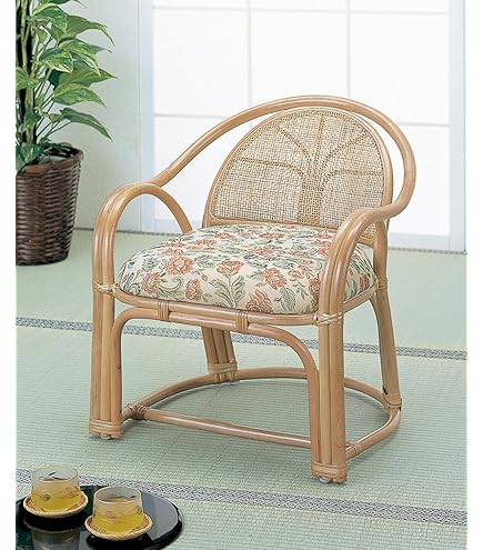 Amazon.co.jp: 籐(ラタン)家具 籐アームチェア ホワイトラタン Y130