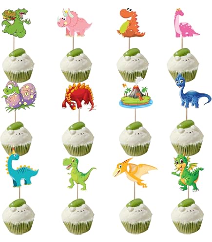 3 Pcs Baby Dinosaur Cake Toppers - Miniature Clay Dinosaur Figures, 1.9-2.3 Inch, For Birthday Party Decor