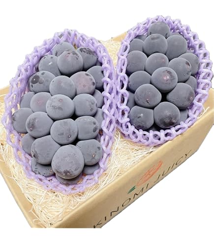 Amazon.co.jp: 種無し巨峰 箱込1キロ前後 2～3房入り ぶどう 葡萄