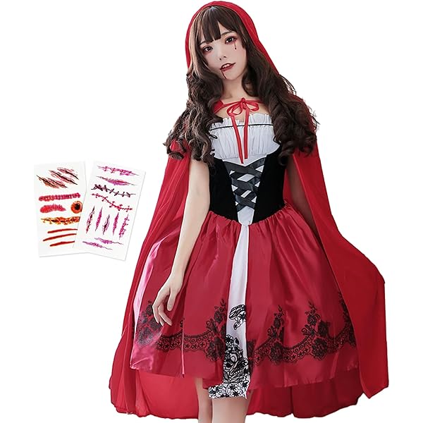 Amazon.co.jp: [HAFOS] 赤ずきん風 コスプレ レディース 大人 大きい
