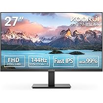 Amazon.co.jp: KOORUI モニター 27インチ 144hz FHD IPS ディスプレイ