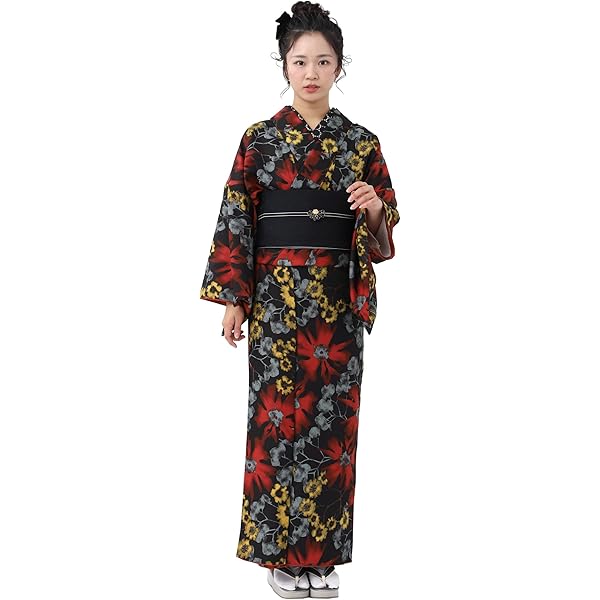 Amazon | (着物ひととき) 黒留袖 リサイクル着物 正絹 五つ紋