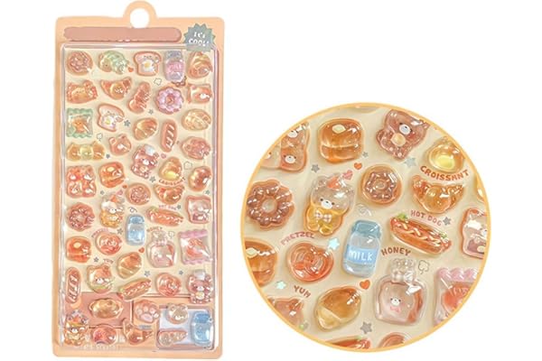 3Dシール 立体シール 可愛い 立体 ごほうびシー ル 携帯電話飾り用 DIY用 手帳用 貼り付け可能 手芸用品 デコシ ール キラキラな 子供 女の子 贈り物 [並行輸入品]