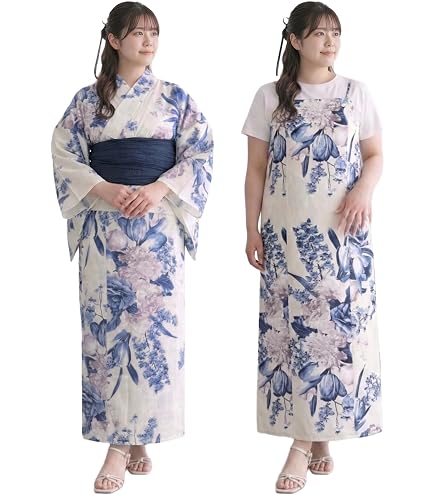 Amazon.co.jp: Sサイズ 江戸水芭蕉柄の人気古典 浴衣 高級綿100％みず 