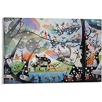 Amazon.co.jp: 藤城清治影絵の世界 泣いた赤鬼 絵画ポスター 壁