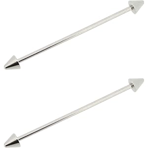 【N2 stone】"シンプル" ロングインダストリアル サージカルステンレスピアス 16G(約1.2mm) / ボディ…