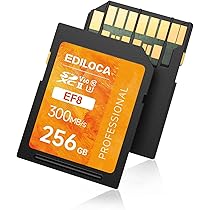 Amazon | Ediloca EF8 256GB SDカード UHS-II Class10 U3 V60