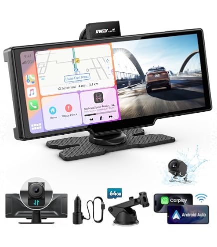 Hodozzy Carplay Baby-autocamera – 7 Inch HD 1080p, Draadloos, Android Auto, Nachtzicht, 360° Draaibaar, Voor Achterbank