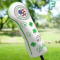 ゴルフヘッドカバー ラッキークローバー仕様 ゴルフウッドカバーセット ゴルフドライバーカバー フェアウェイウッド ユーティリティ用 ハイブリッド用 アメリカクローバー パターカバー ピンタイプ