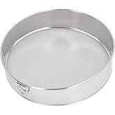 Multifunctional Round Flour Sifter, Anti Stick Coated Stainless Steel Flour Sieve, 80 Mesh Round Sifter with Strainer Design 
