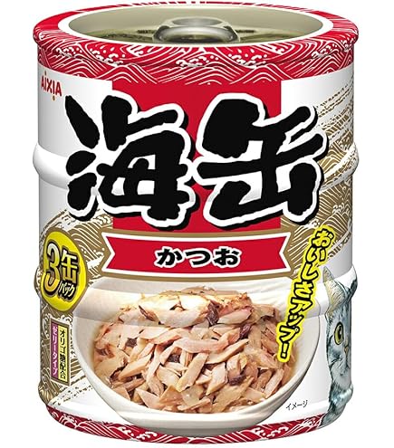 Amazon | 海缶ミニ3P 削り節入りかつお 180g（60g×3缶）×24コ | Aixia