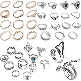 AIOMISKO Snake Octopus Knuckle Rings Set, Simple Stacking Rings for Women Girls Men, Vintage Retro Crystal Bohemian Midi Ring