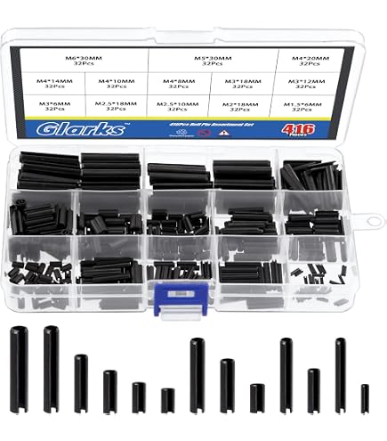 Glarks 150-Piece 304 Stainless Steel Cotter Pin Clip Key Fastener Assortment Kit – 6 Sizes In Clear Storage Box