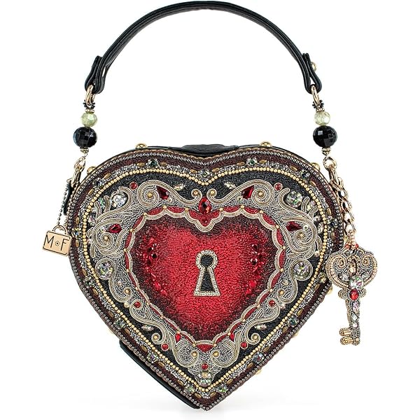 Mary Frances Women's Beaded Crossbody Clutch - Heart & Bird Design, Vegan, With Removable Chain Strap - View #2