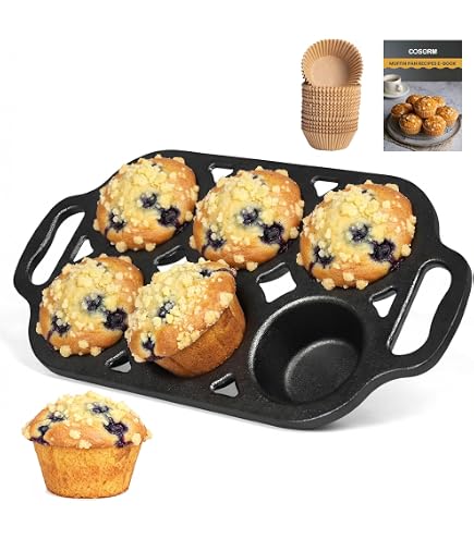 Moule à Popovers Nordic Ware Grand 6 Cavités - Fonte Aluminium Graphite, Antiadhésif, Pour Muffins Géants Et Yorkshire