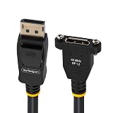 StarTech.com DisplayPort延長ケーブル/91cm/ディスプレイポート1.2/パネルマウント型/4K60Hz/DP オス - DP メス/ブラック DPPNLFM3