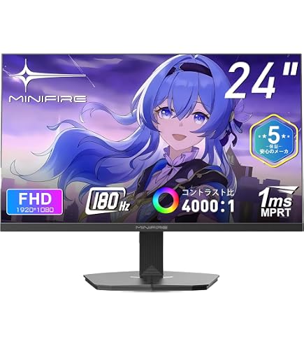 Amazon.co.jp: Minifire ゲーミングモニター 24インチ 180Hz 3000:1 高