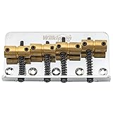 Wilkinson WOB41弦ピッチ19mm 4弦ベースブリッジ ブラスサドル プレシジョン/ジャズベース用、クローム