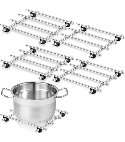 Stainless Steel Trivet With Anti-Slip Feet - 50cm Heat Protection Mat