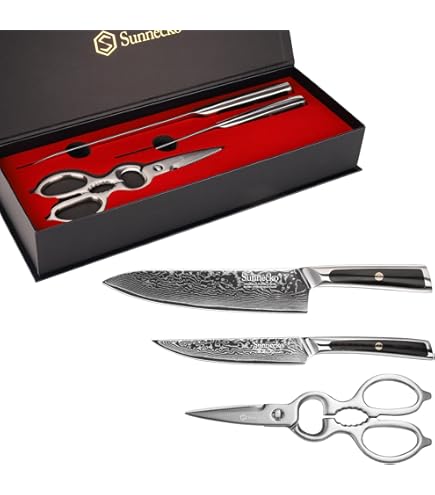 Amazon | Sunnecko 包丁 牛刀 シェフナイフ 203mm ダマスカス 73層 VG