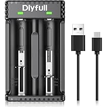 Amazon | Dlyfull 電池充電器 18650/26500/26650 リチウムイオン充電池