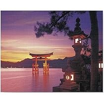 Amazon | ダイヤモンドアート キット 厳島神社です 5Dモザイク