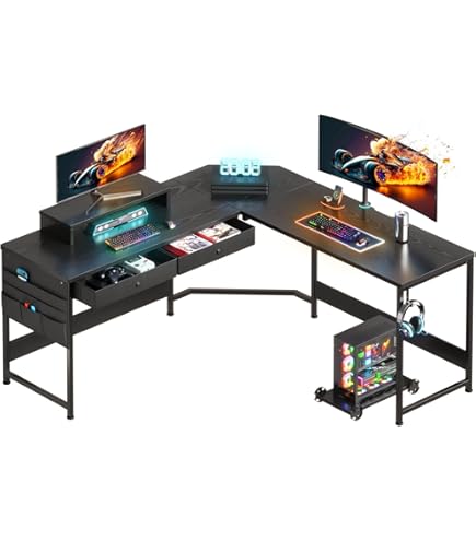 Jiandi l字デスク ゲーミングデスク 幅145cm L字型 パソコン PC Amazon | Jiandi l字デスク ゲーミングデスク 幅145cm L字型