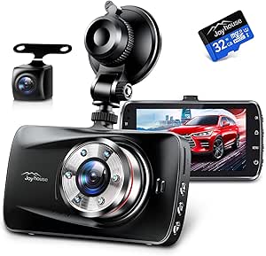 Amazon ドライブレコーダー 前後カメラ Sonyセンサー 赤外線暗視ライト 1296pフルhd 170度広角視野 操作簡単 高速起動 駐車監視 常時録画 上書き録画 G Sensor Hdr Wdr技術 小型ドラレコ 32gb Sdカード付き 日本語取扱説明書 プレゼント 父の日 母の日 Joyhouse Black
