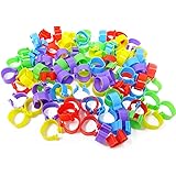 100個 5色 家禽の足リング レッグバンド クリップオンリング 鳥、アヒル、鶏用) (Size : 16mm(1.1-5.5lbs))