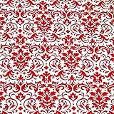 SheetWorld Extra Deep Fitted Portable / Mini Crib Sheet - Red Damask - Made In USA by sheetworld