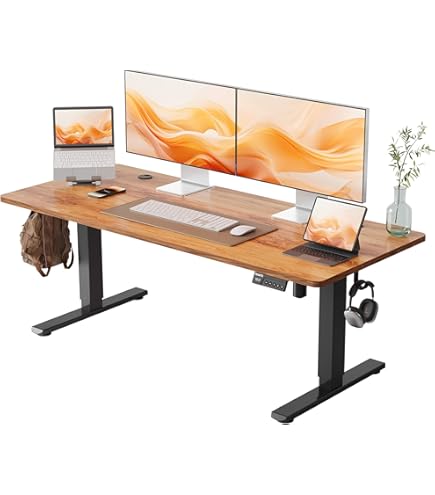 Amazon | CubiCubi 電動 昇降デスク 幅140cm 奥行60cm 昇降式デスク