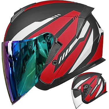 バイク ダブルレンズ ジェットヘルメット 内蔵サングラス　Lサイズ＋レインボー Amazon.co.jp 最新リリース: ジェットヘルメット の新着