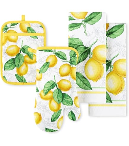 Martha Stewart Set 3 Asciugamani Da Cucina Clover Meadow – 100% Cotone Assorbente Per San Patrizio – Strofinacci Con Trifoglio