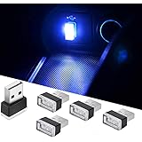 ミニusbライト、5個 USB 雰囲気ライト、車内デコレーションライト、車載雰囲気ライト、車内LEDライト, 車、ラップトップ、USBソケット、常夜灯、追加のUSBプラグの装飾に適しています（青）
