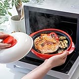 公式 レンジメートプロ 電子レンジ専用調理器（赤/レシピ付き）【特許技術使用】 電子レンジ 調理器 焼き魚 レンジ 焼く 煮る 万能 丸型 小型 レンジメイト MUK