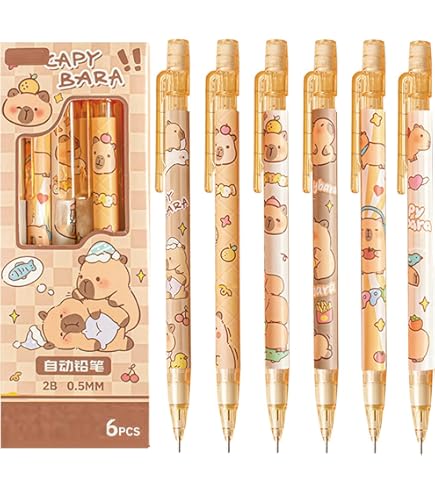 MOZXIRZ 4 Pcs Cute Mechanical Pencils 0.5mm Cute Cartoon