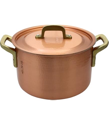 Amazon.co.jp: 新光堂 日本製 純銅 深型鍋 21㎝ 銅楽 まごころ伝心