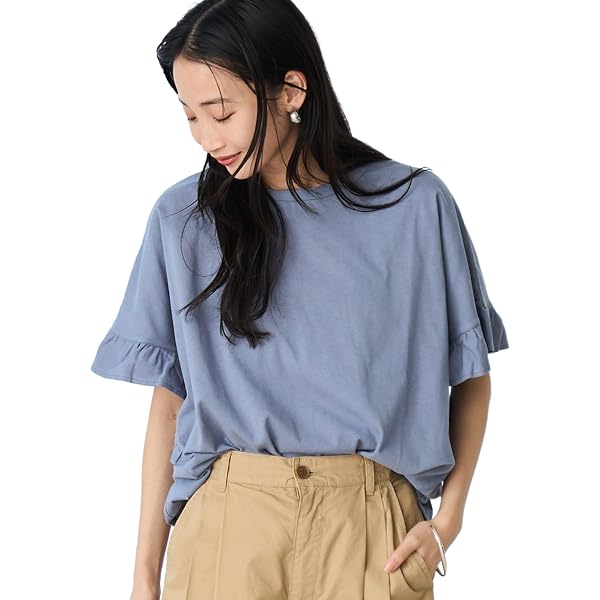 Amazon | [ローズティアラ] 接触冷感/綿100/手洗いOK フリルカットソー