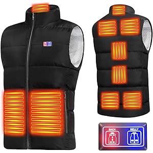 加熱ベスト 【前後9箇所発熱】 電熱ベスト USB給電 前後独立温度設定 3段階温度調整 速暖 防寒 丸洗い ヒーターベ…