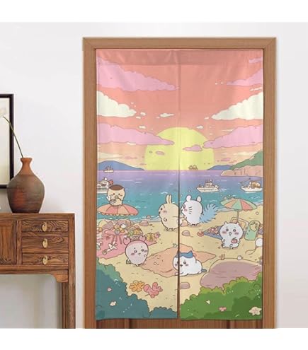 モモンガハウス（リボン柄）  夏仕様    涼しい夏生地を使用❗️ 1650円 のれん 暖簾 レース 姫系 花柄 北欧 目隠し 間仕切り ロング