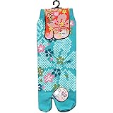 和柄 足袋ソックス しぼり桜 ターコイス
