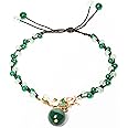 Conscious Items Financial Success Anklet - Jade Bracelet Anklet for Woman - Jade, Agate & Pearl - Jade Jewelry, onesize, Crys