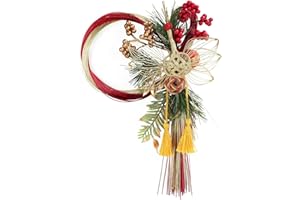 正月飾り 玄関飾り SENJWARM [2026年 迎春 しめ縄] 令和7年 しめ飾り 鶴 つるしめ縄飾り 和モダンお正月飾り しめ縄 自宅用 ドア 神棚 台所 マンション 迎春 お年賀 縁起物 水引 おしゃれアレンジ(レッド)