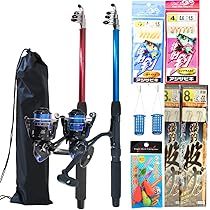 投げ釣り　コンパクトロッド　リール　セット Amazon | 初心者海釣り 絶対釣らせるセット 2本 サビキ・チョイ