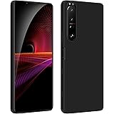 Xeokone Xperia 1 iii ケース マットブラック 米軍MIL規格 耐衝撃 『SOG03/SO-51B対応』〔薄型 軽量 擦り傷防止 落下防止 滑り止め〕［柔軟性 TPU素材］［指紋防止 防塵 耐久 携帯便利］Xperia 1 iii 